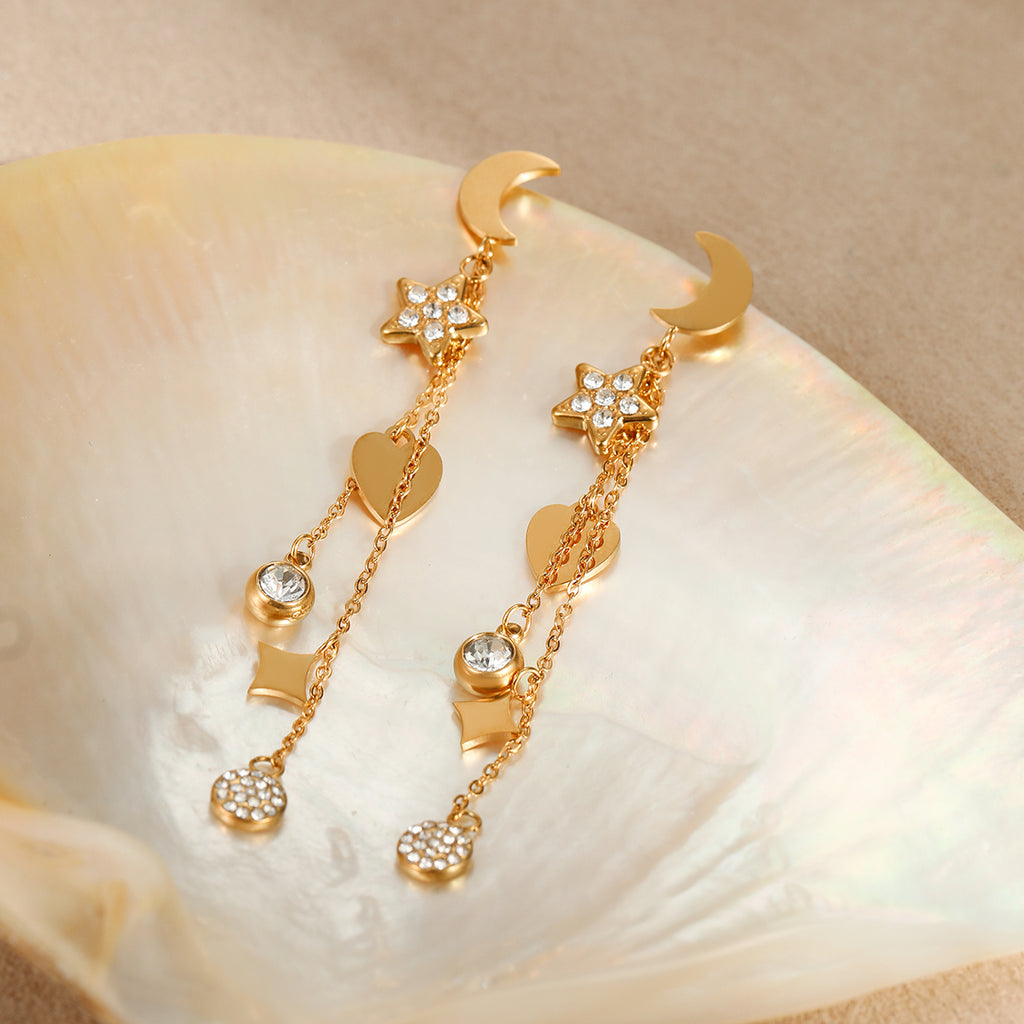 Moonlit Star Drop Earrings