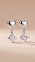 Mini Heart Éclat CZ Earrings