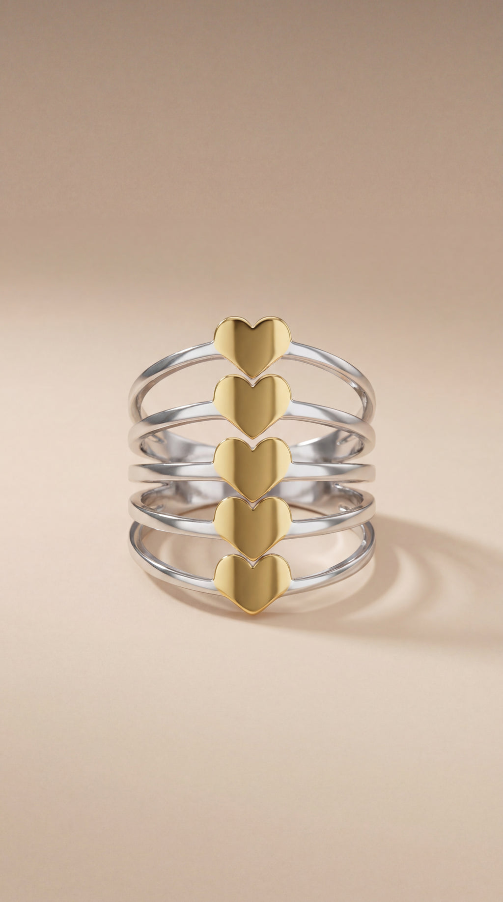 Stacked Hearts Ring
