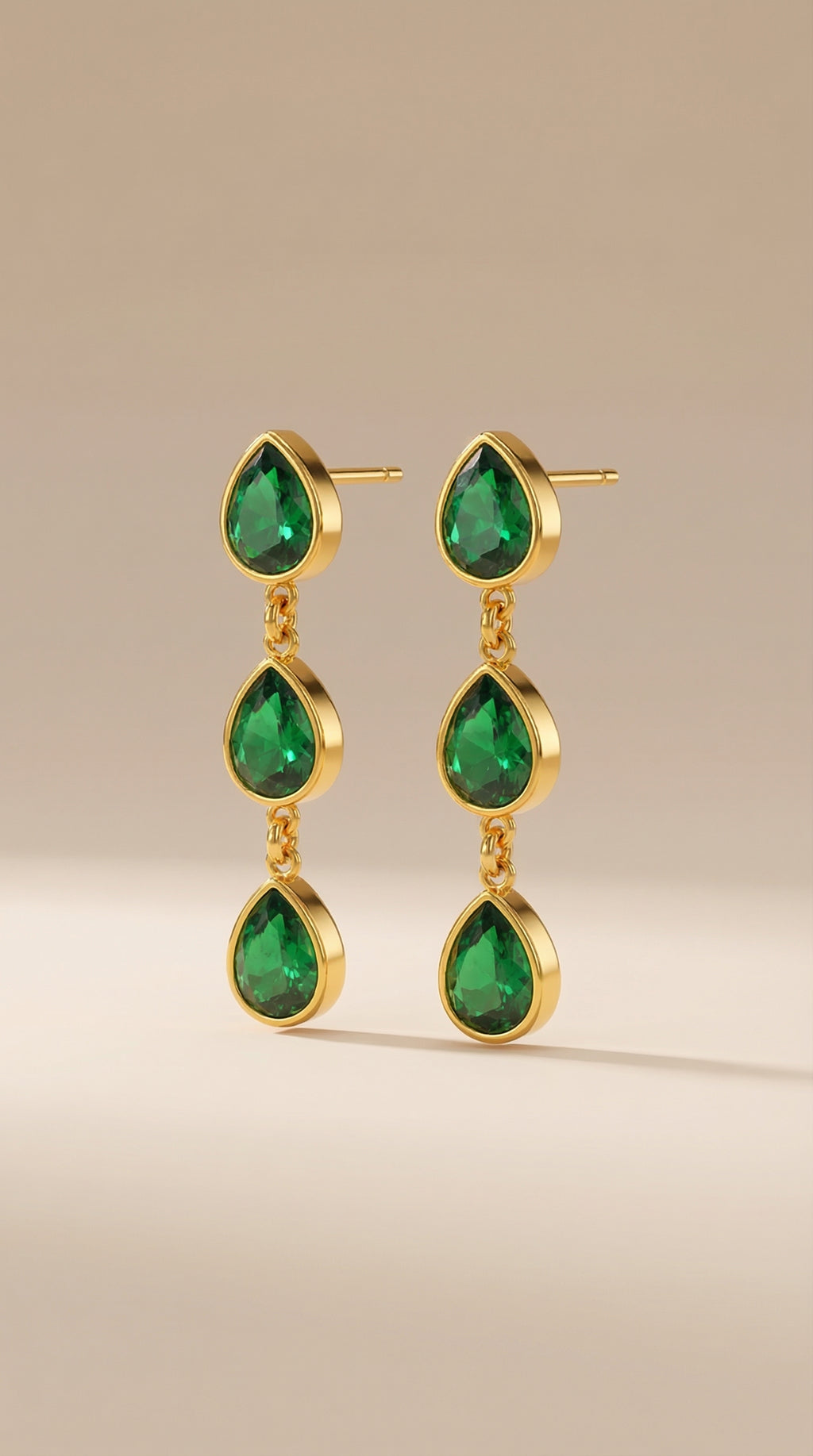 Green Octa Bezel Studs