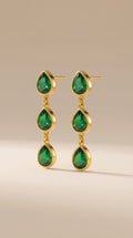 Green Octa Bezel Studs
