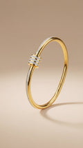 Golden Axis Contour Lock Bangle