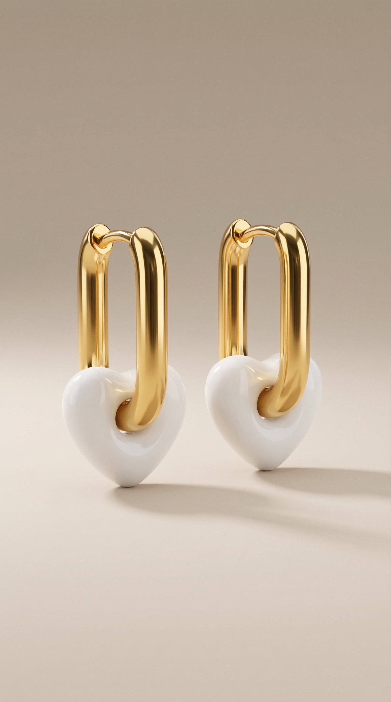 White Heart Charm Drops