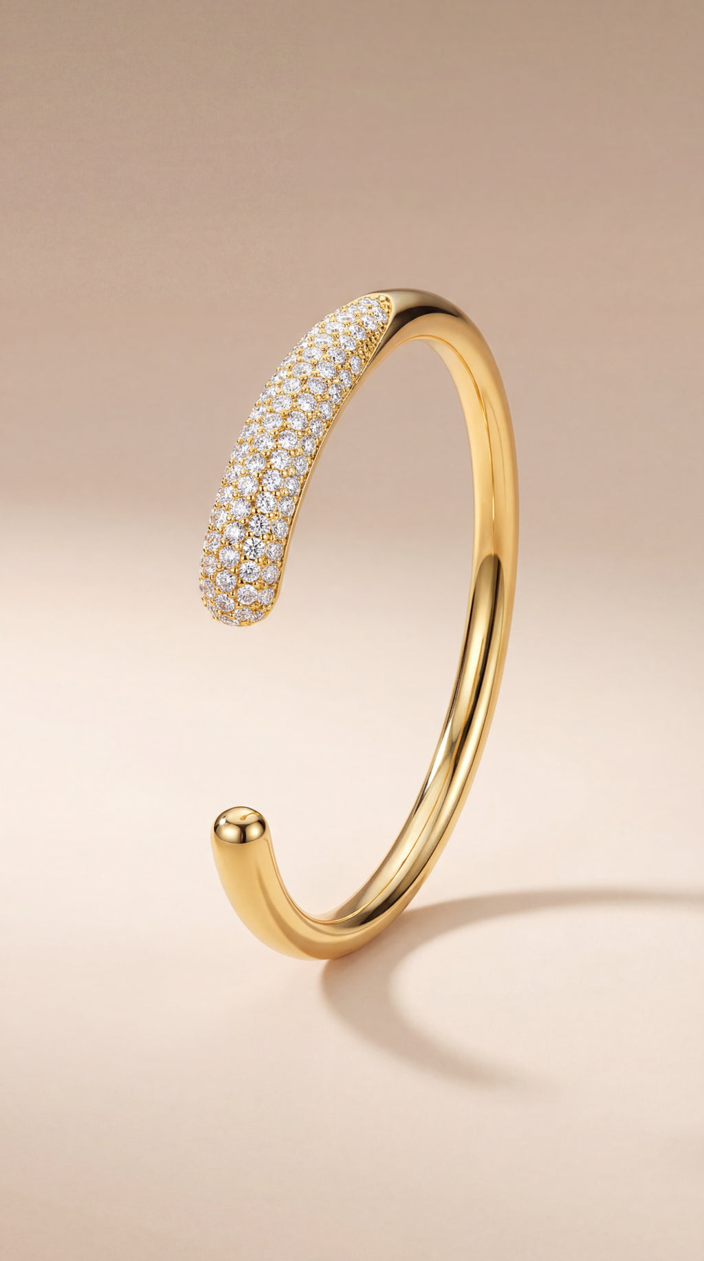Crescent White Stone Cuff