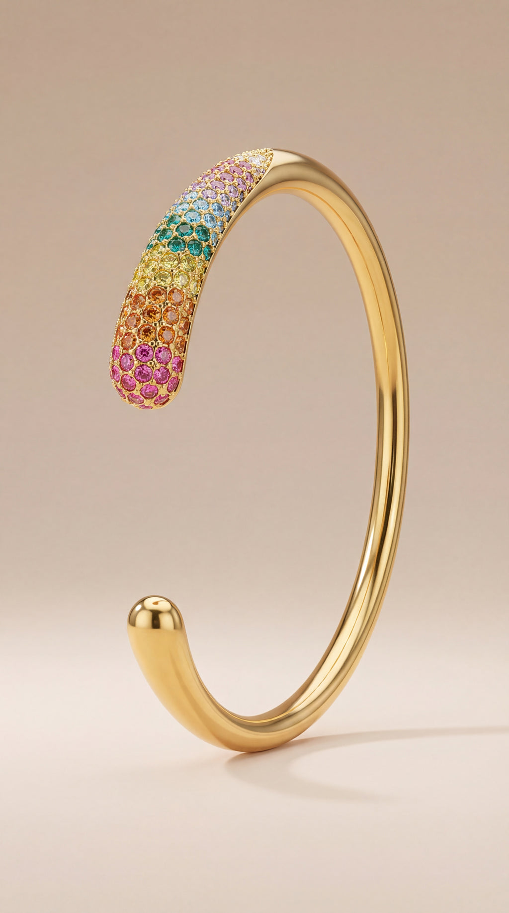 Crescent Multicolour Stone Cuff