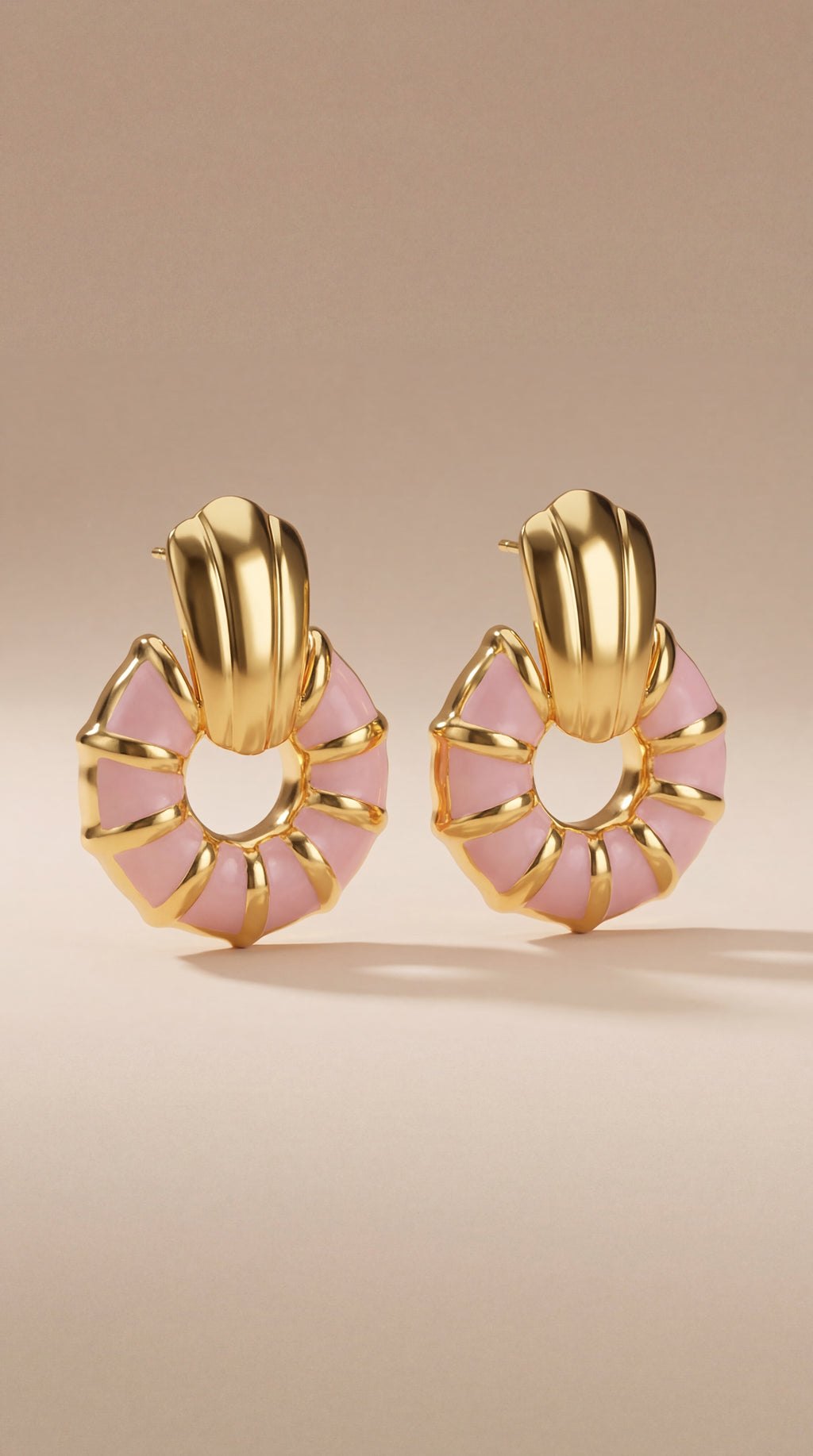 Champagne Petal Medallion Earrings