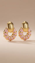 Champagne Petal Medallion Earrings