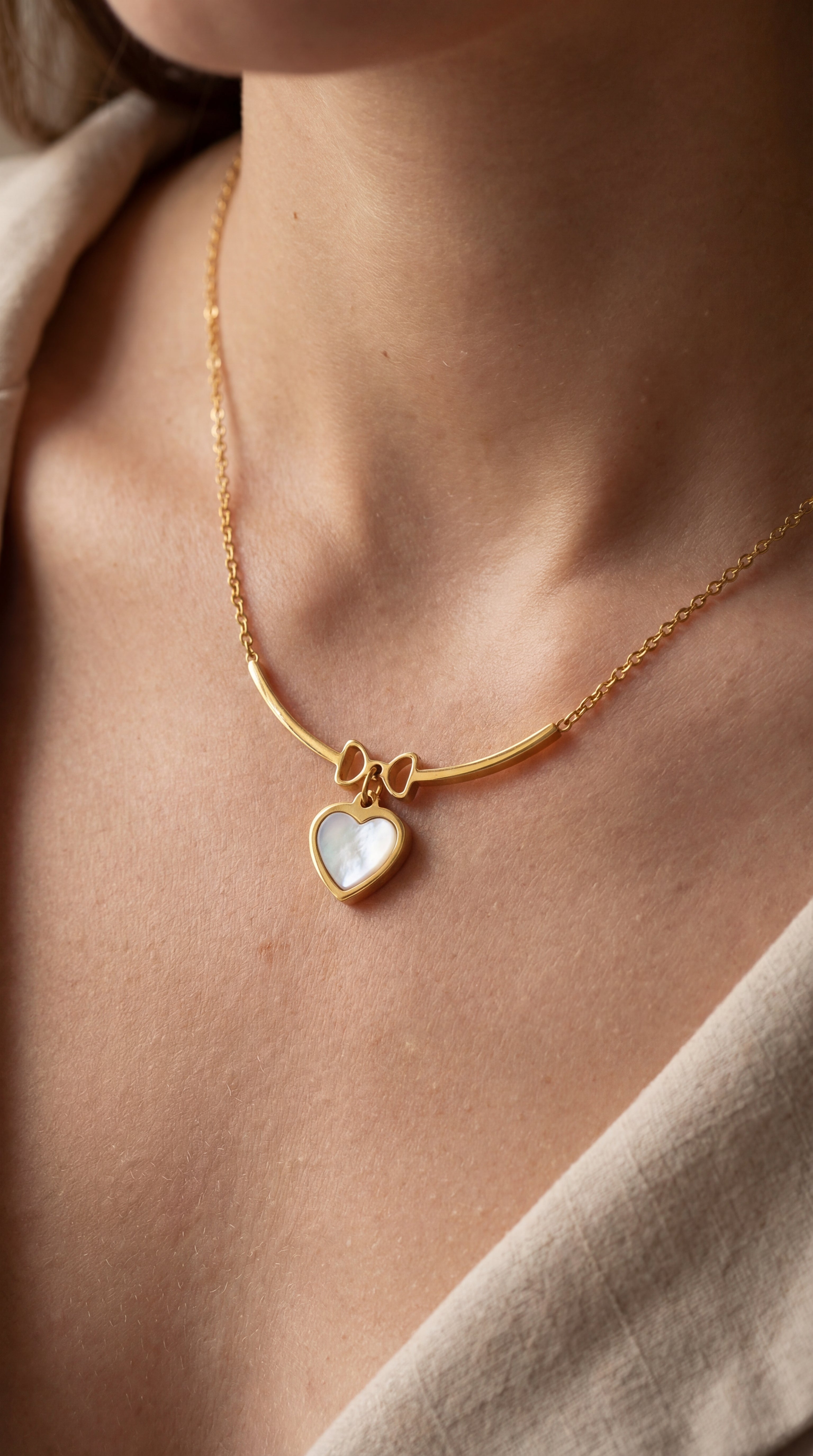 Bow of Hearts Necklace