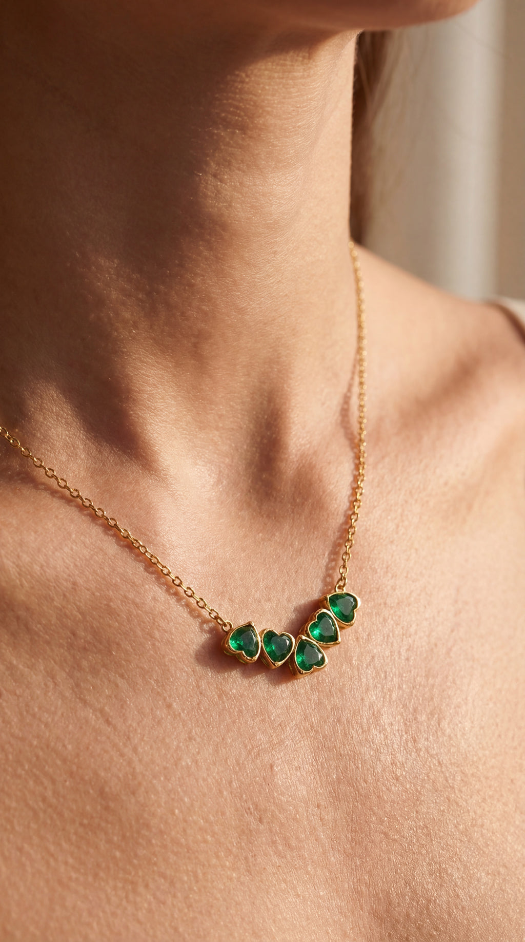 Green Hearts Necklace