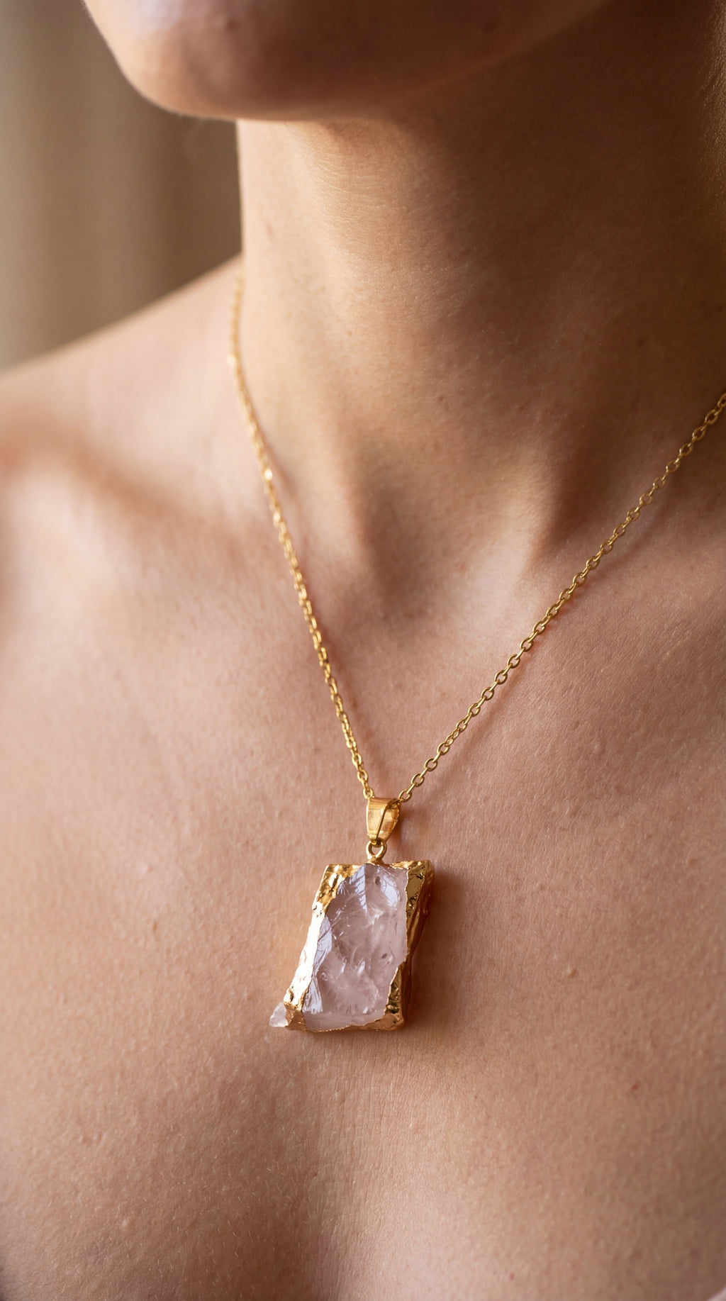 The Edit Pendant Necklace — Rose Tone
