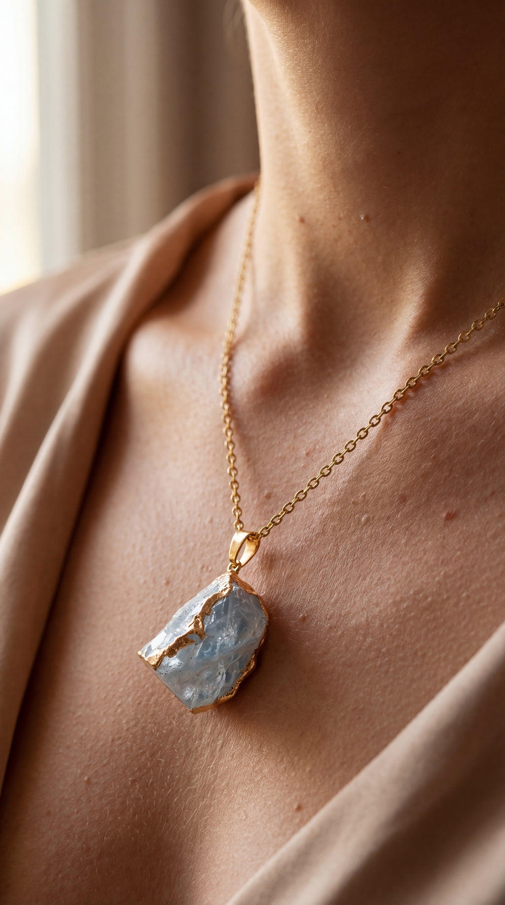 The Edit Pendant Necklace — Aqua Tone