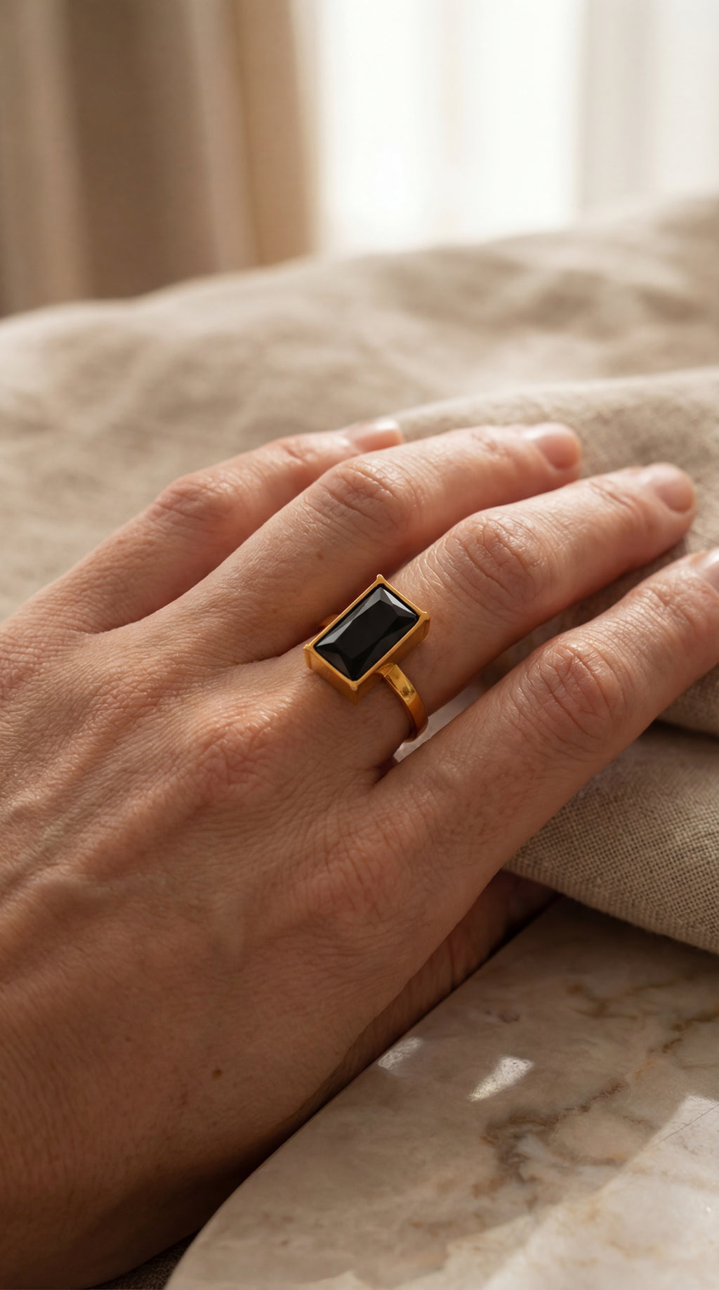 Oblong Raven Ring
