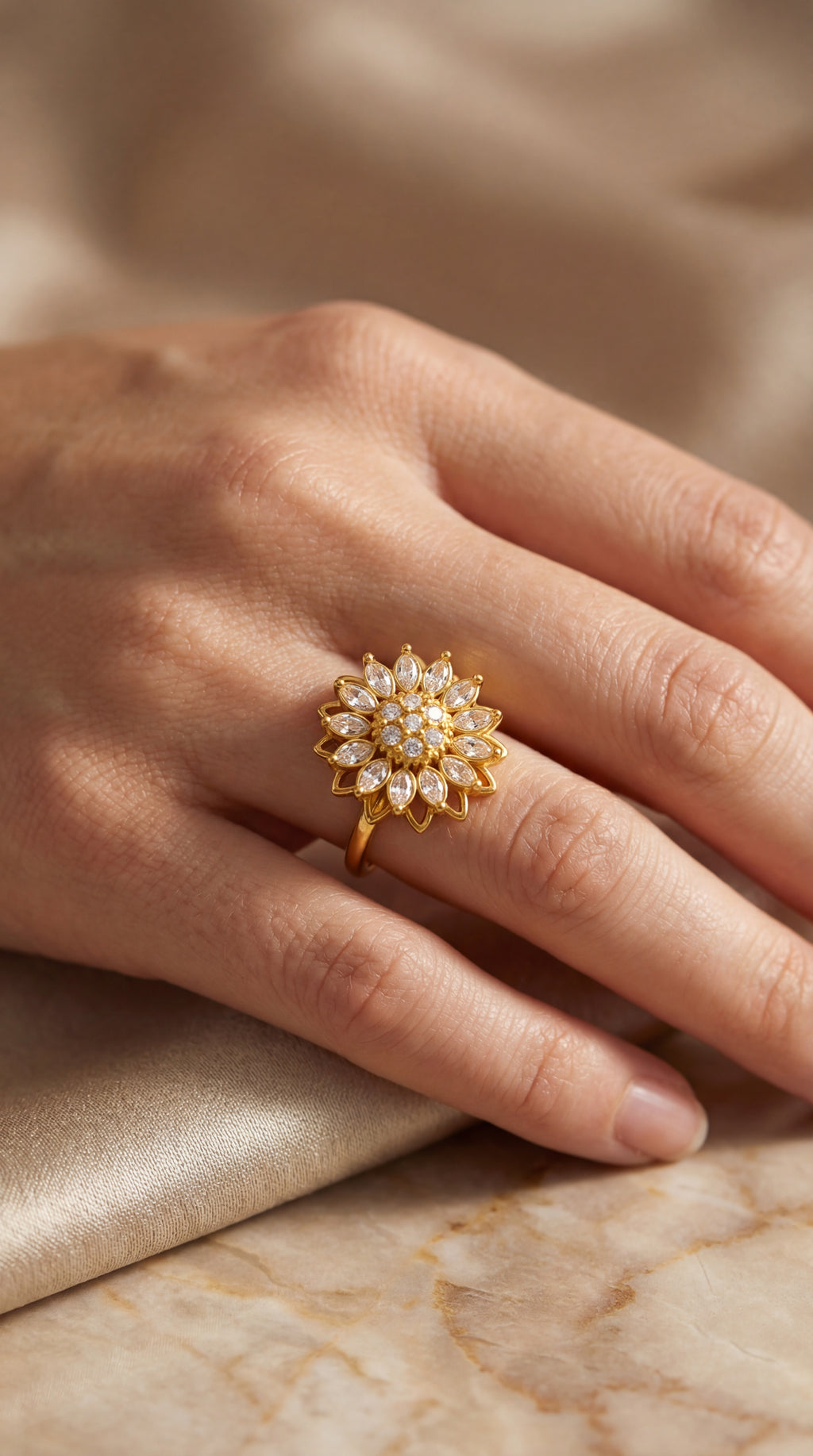Floral Rotating Ring