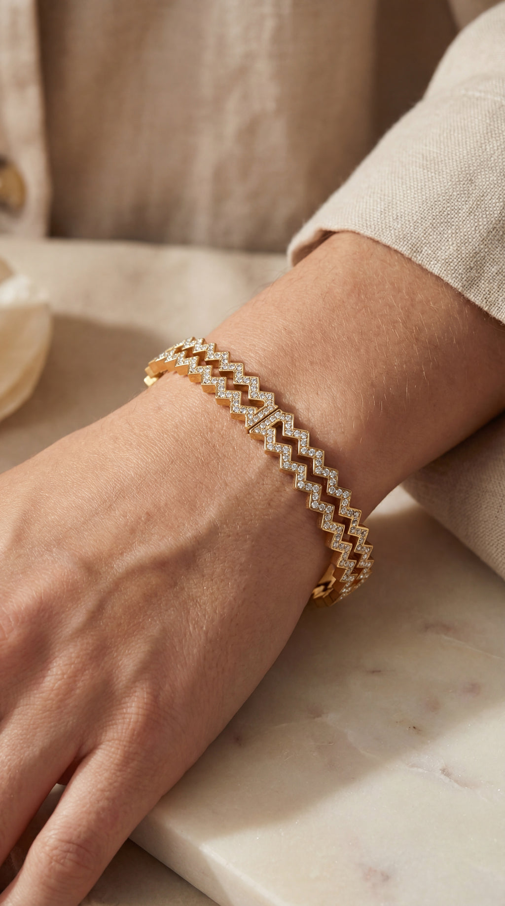 Zigzag Pavé Bangle