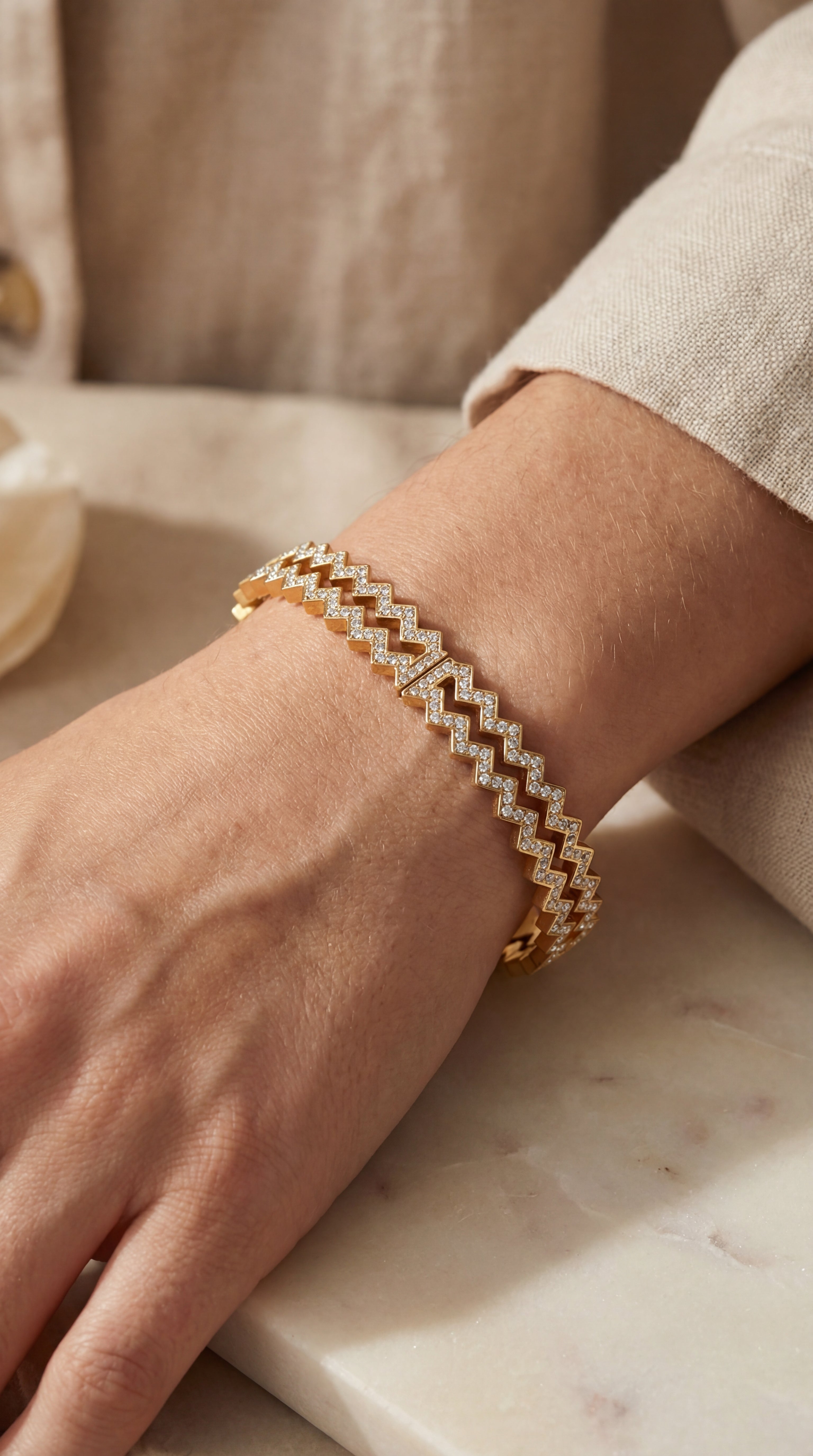 Zigzag Pavé Bangle