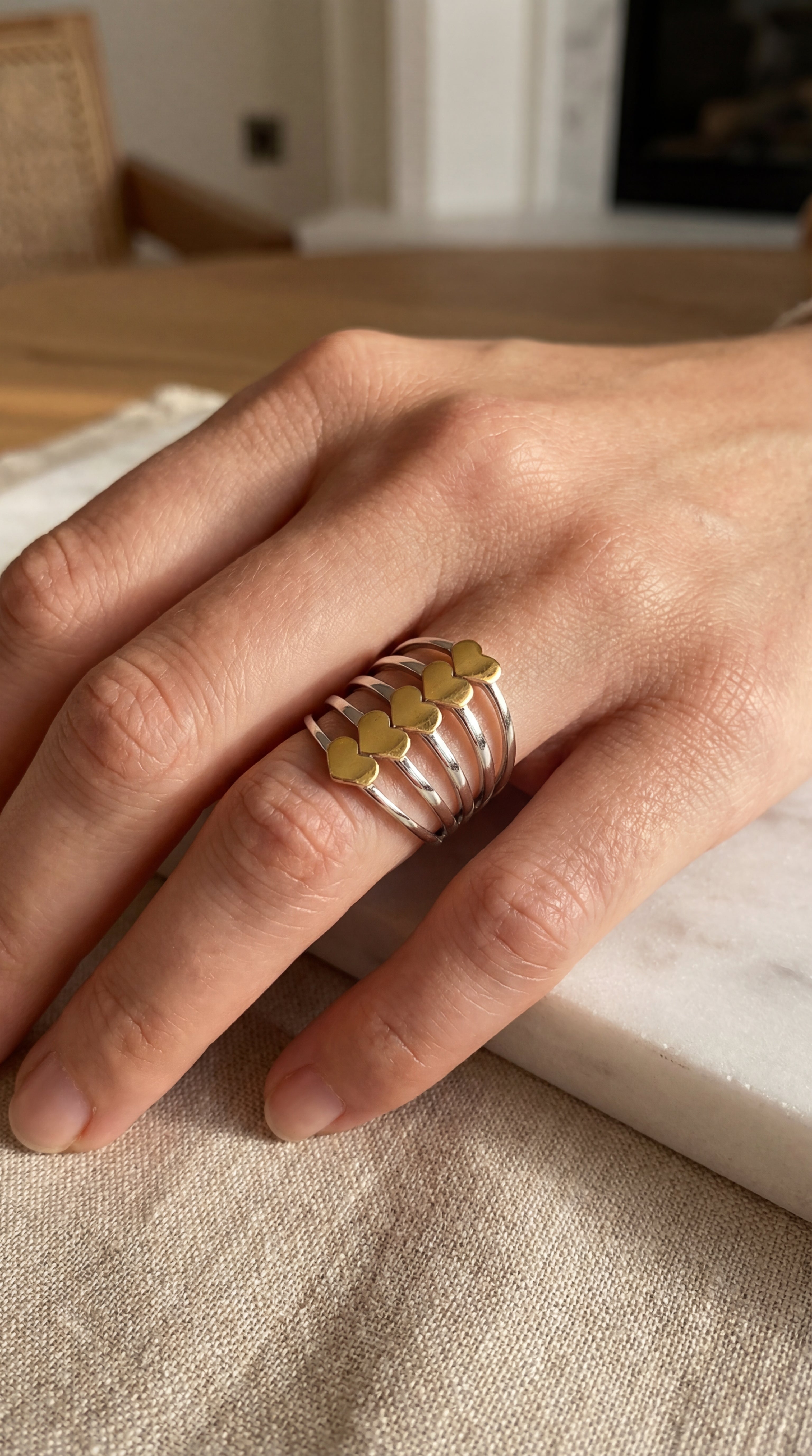 Stacked Hearts Ring
