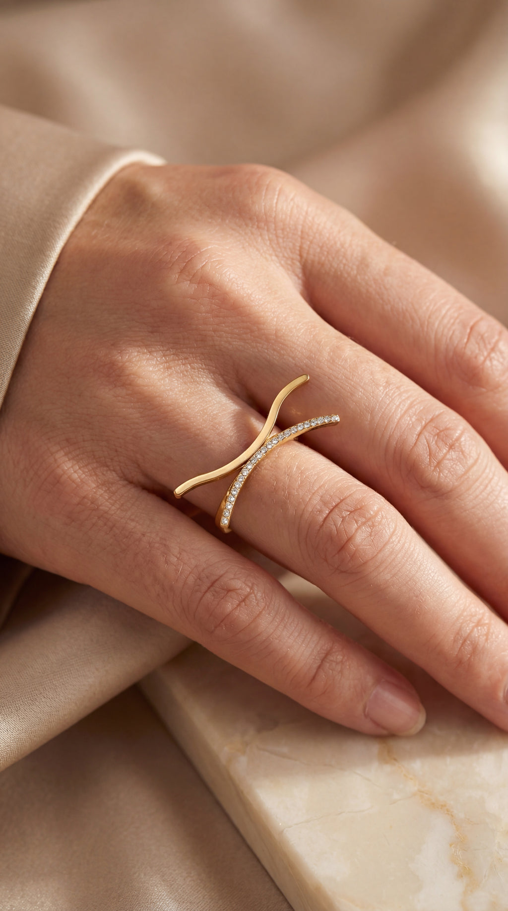 Golden Wave Ring