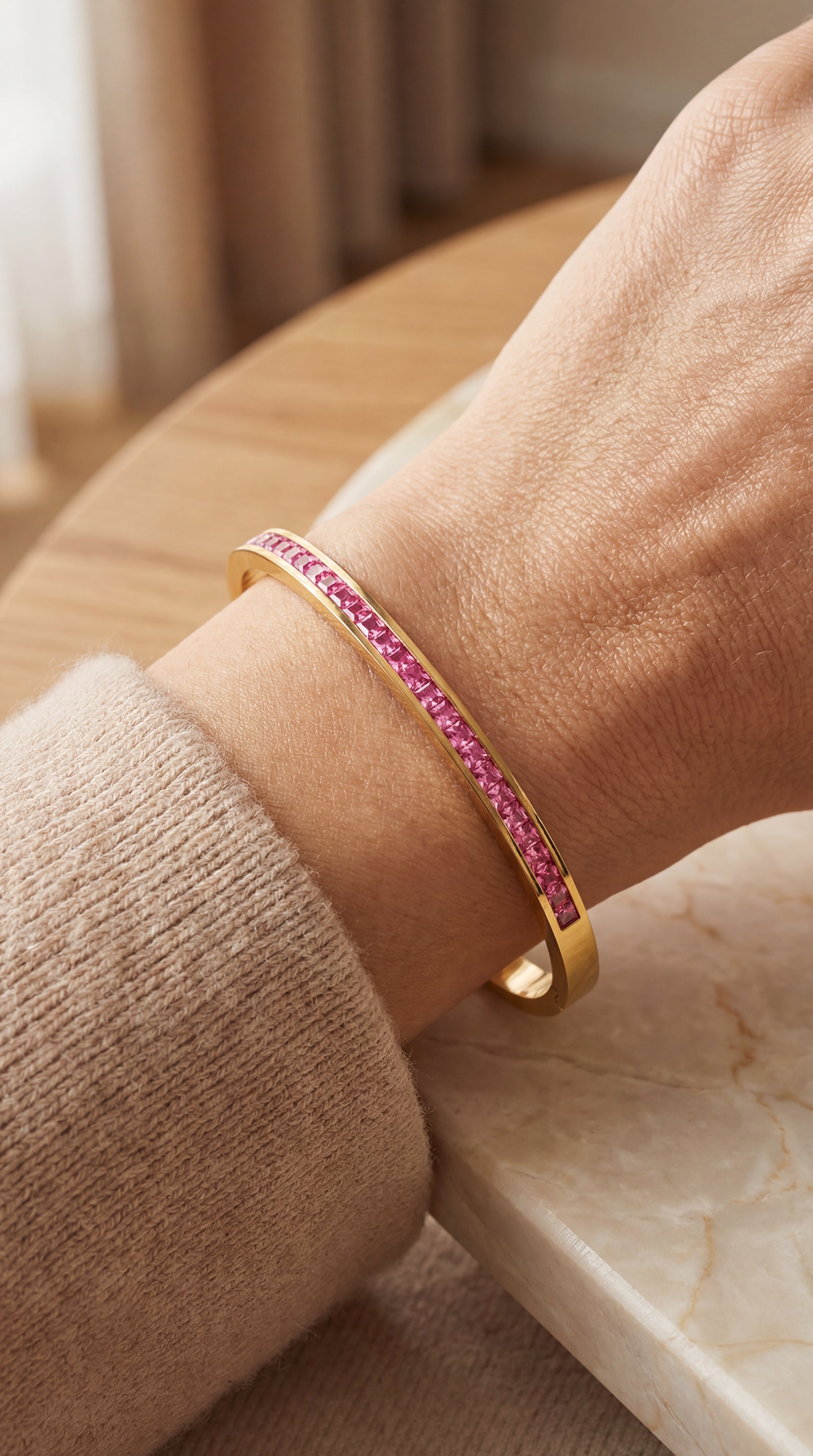 Maison Pink Pavé Bangle