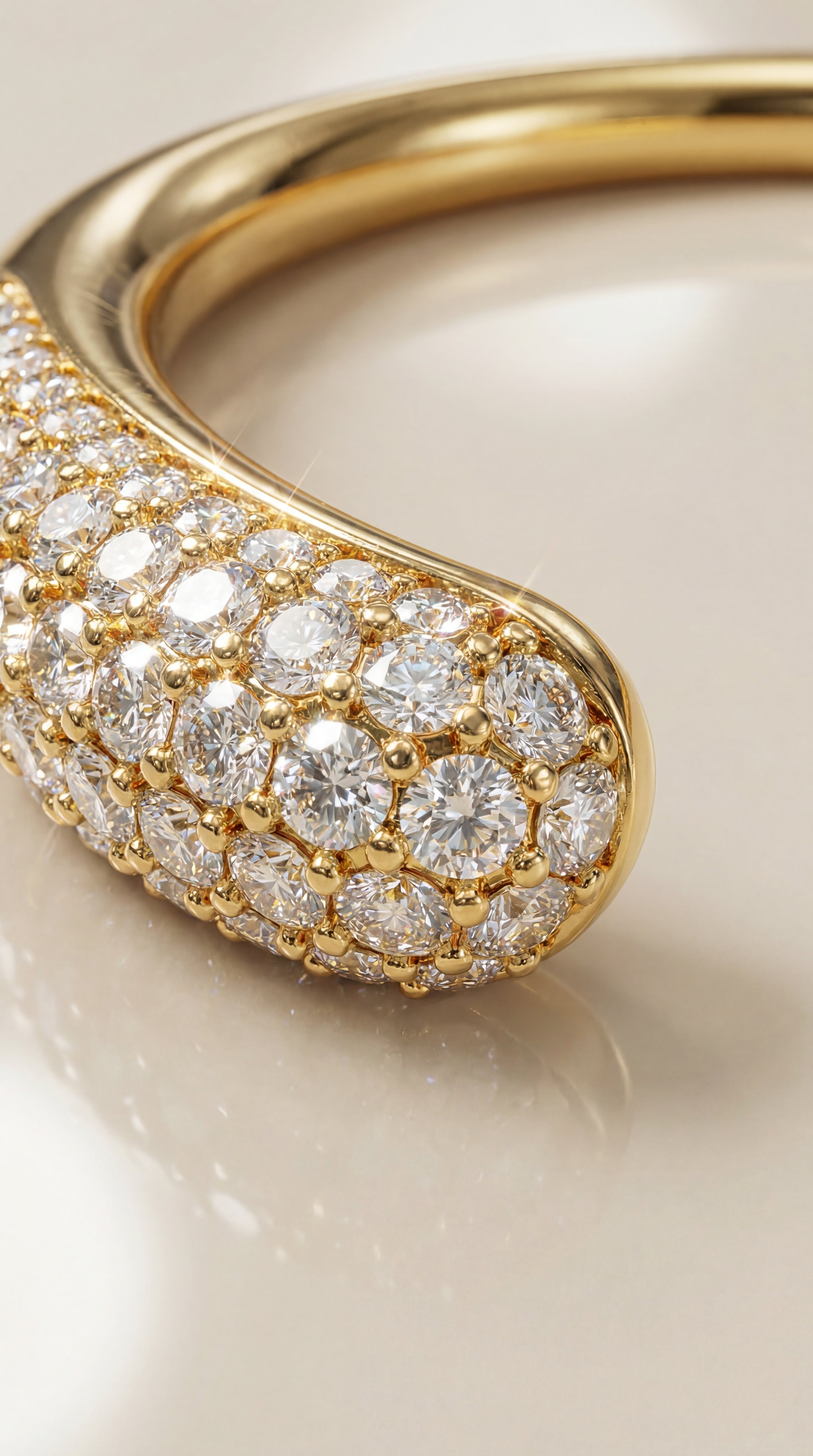 Crescent White Stone Cuff