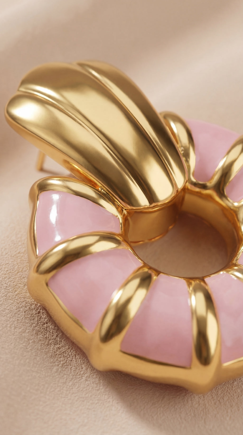 Champagne Petal Medallion Earrings
