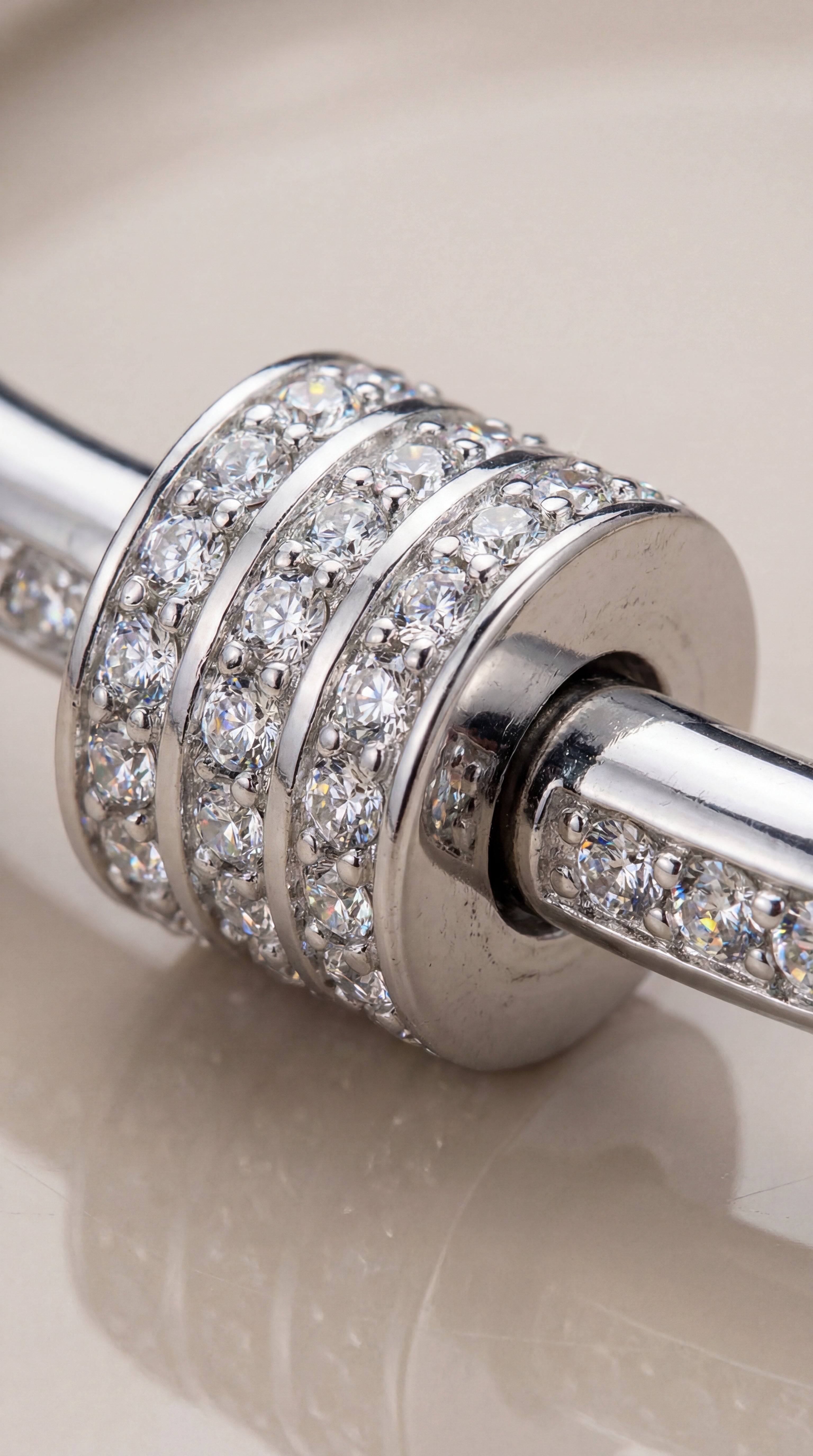 White Axis Contour Lock Bangle