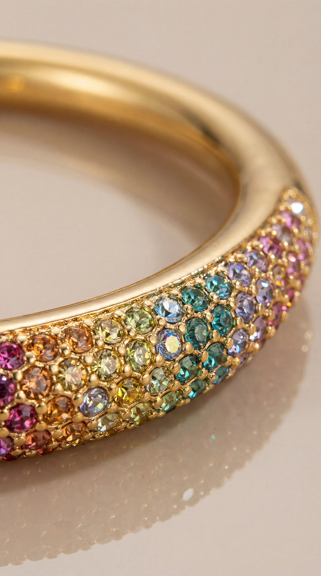 Crescent Multicolour Stone Cuff