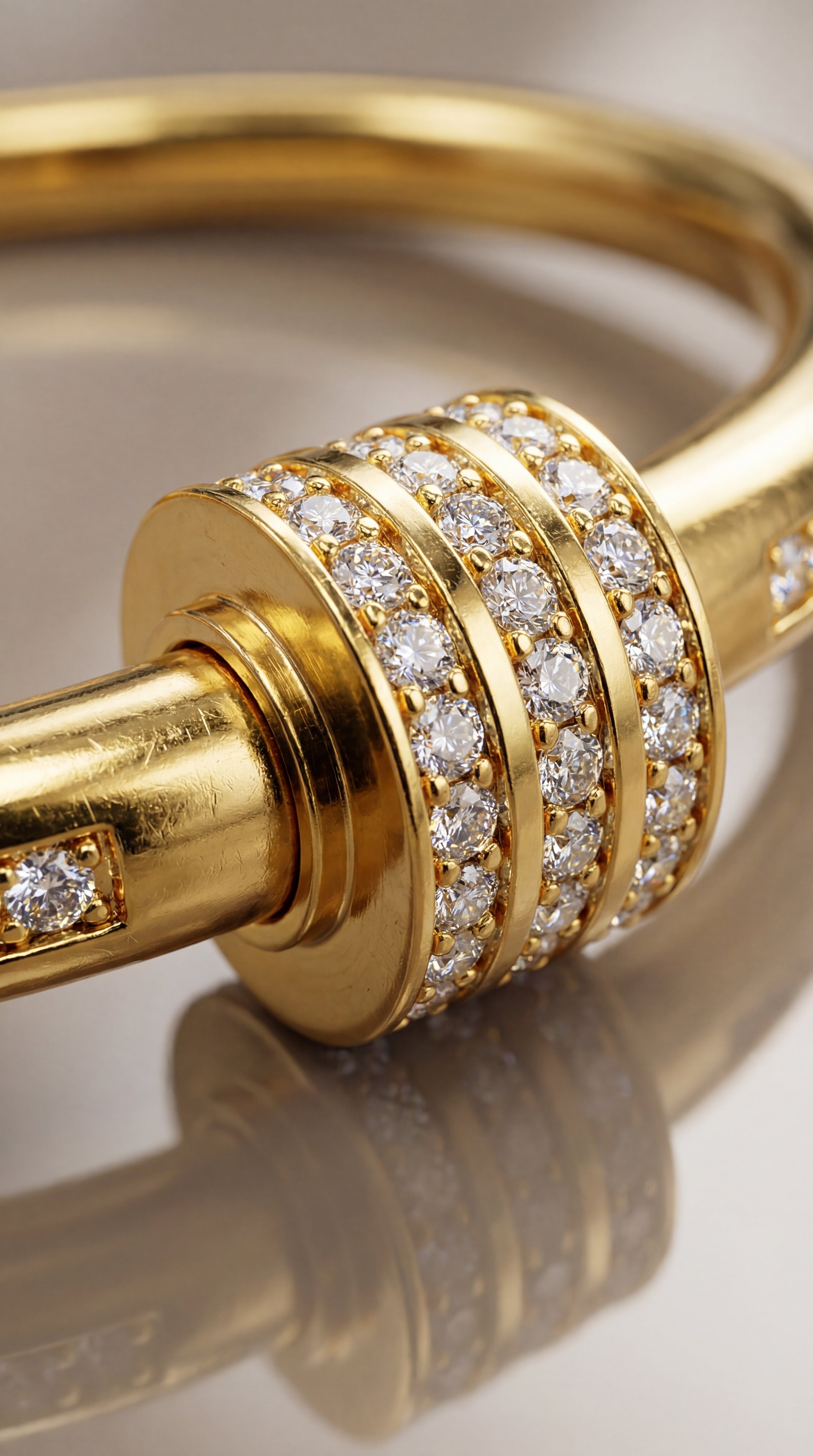 Golden Axis Contour Lock Bangle