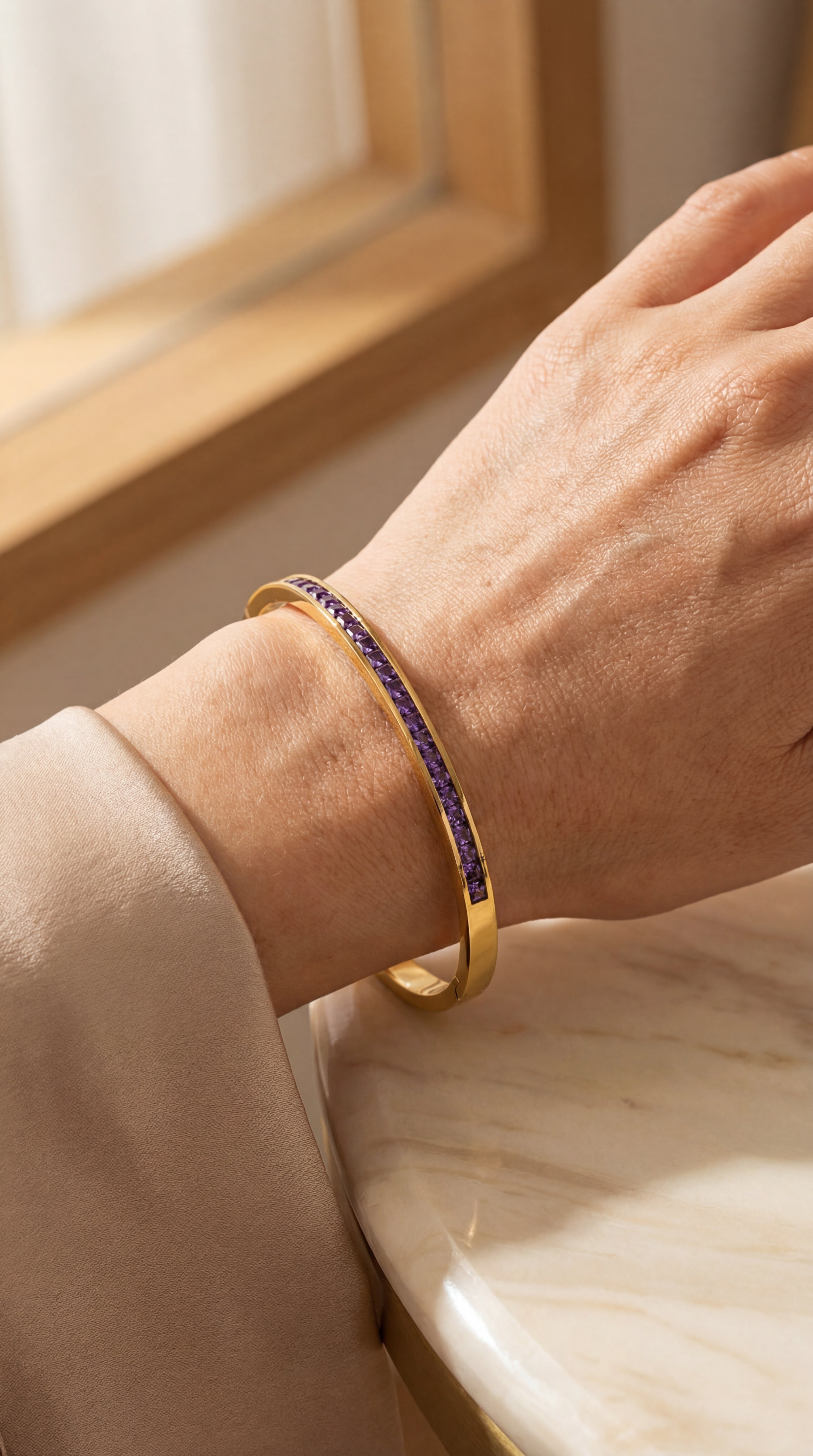 Maison Purple Pavé Bangle