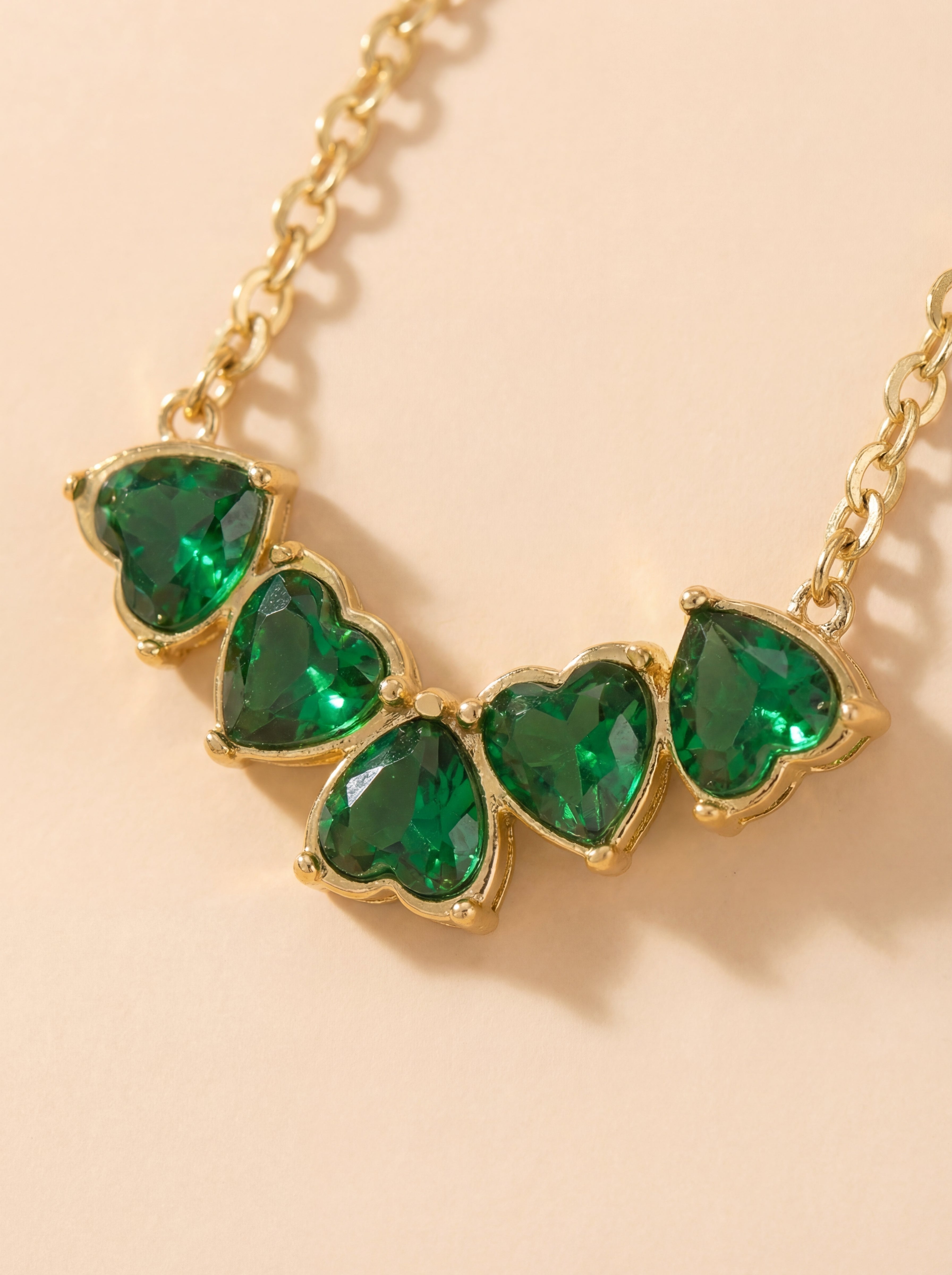 Green Hearts Necklace