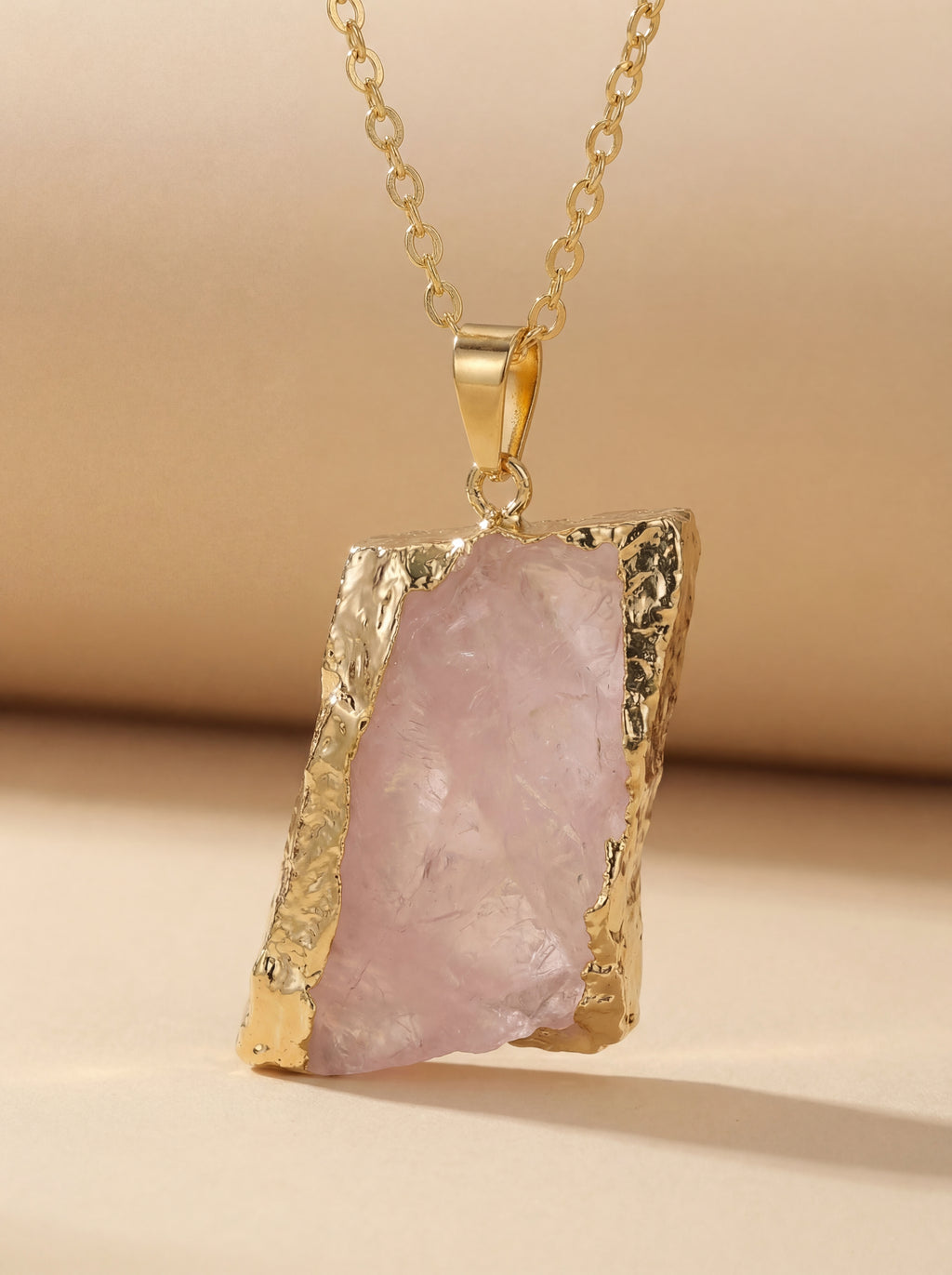 The Edit Pendant Necklace — Rose Tone