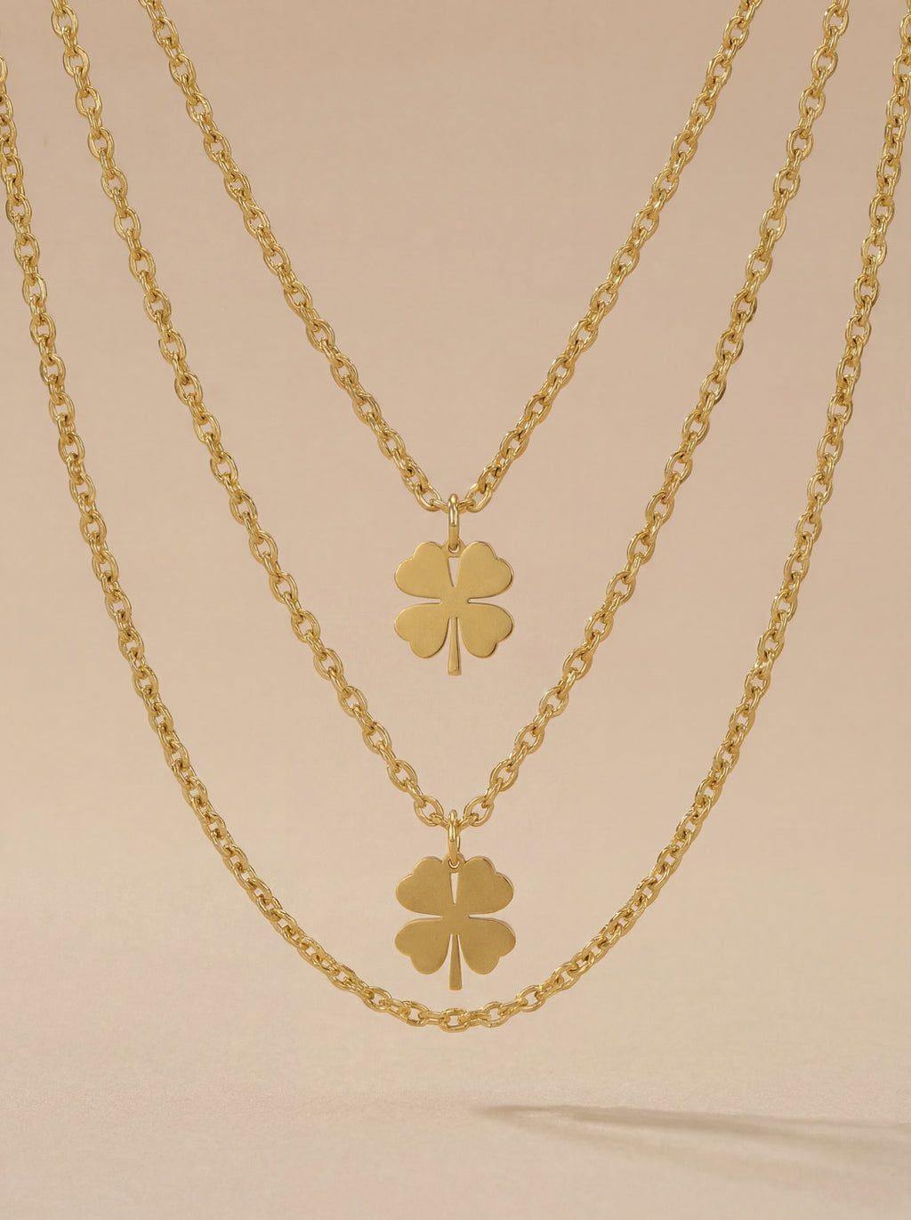 Triple Layer Lucky Clover Necklace