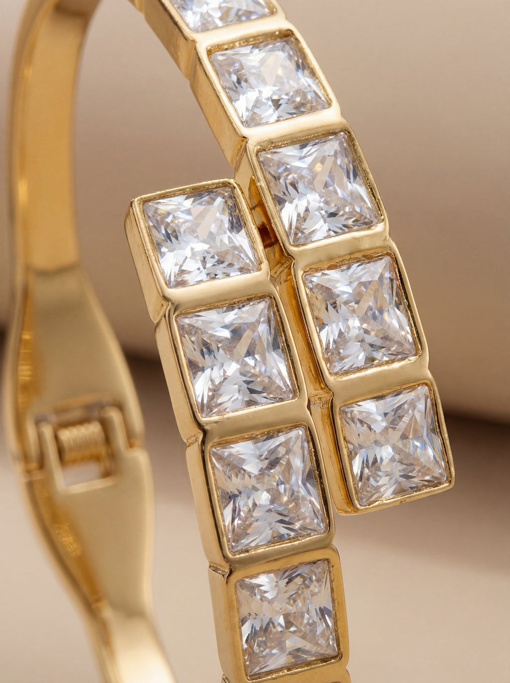 Sleek  CZ Studded Coil Bracelet