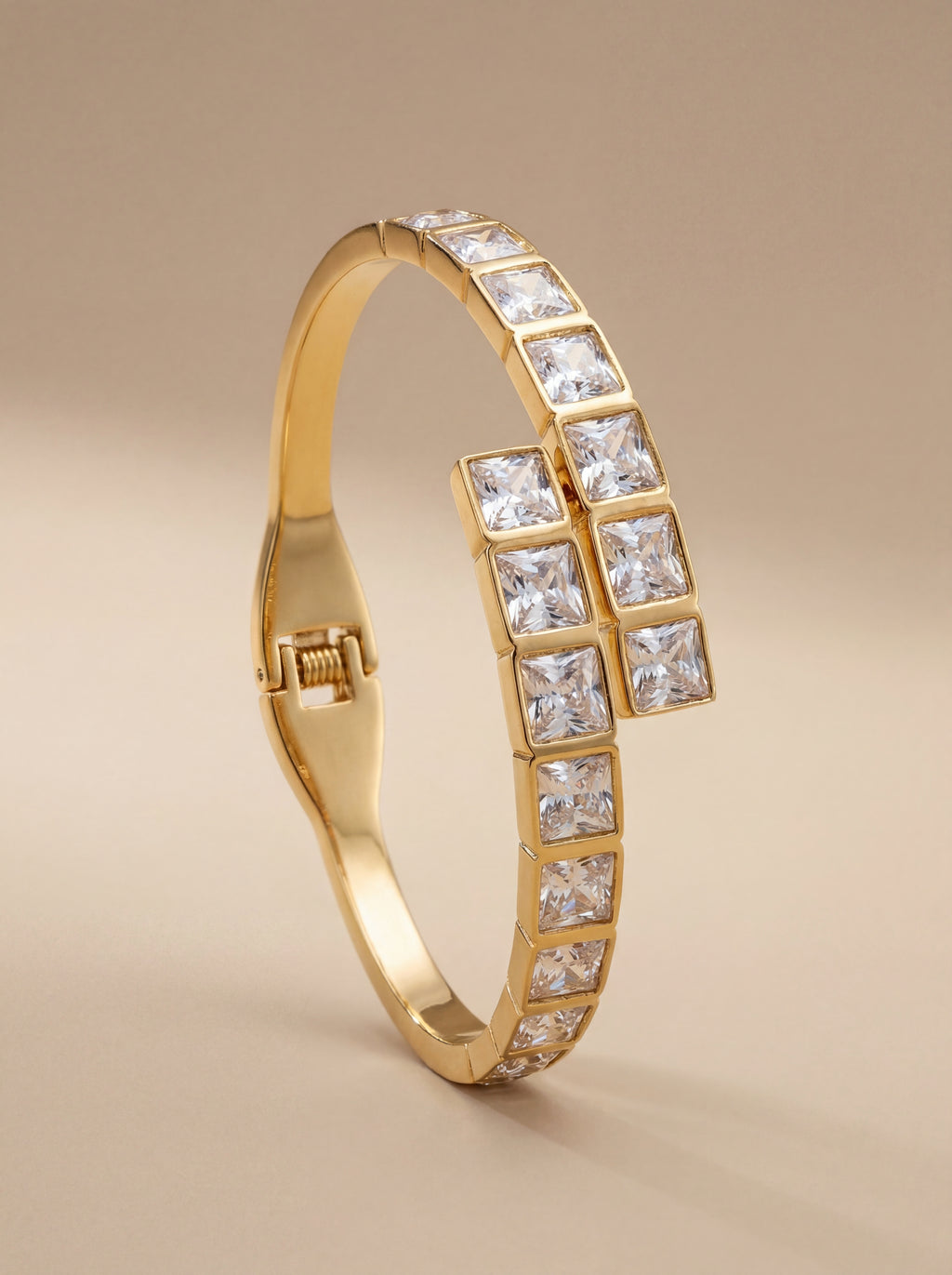Sleek  CZ Studded Coil Bracelet