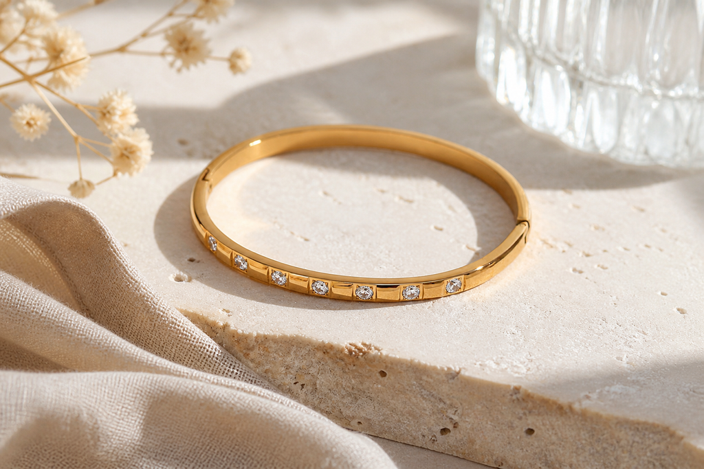 Dazzling Stone Bangle Bracelet