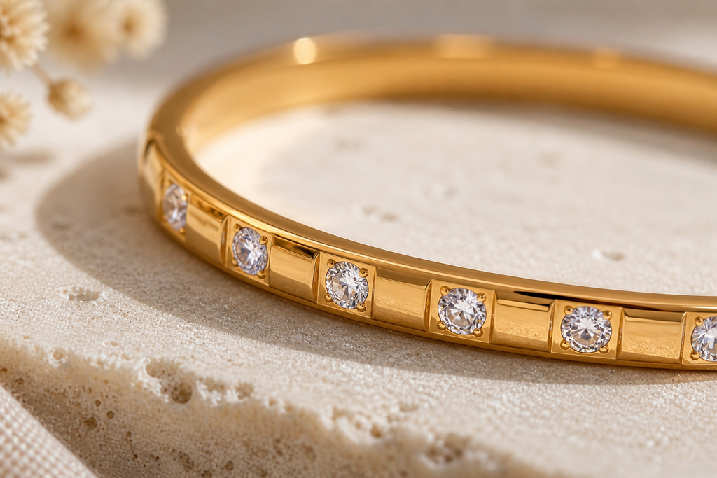 Dazzling Stone Bangle Bracelet