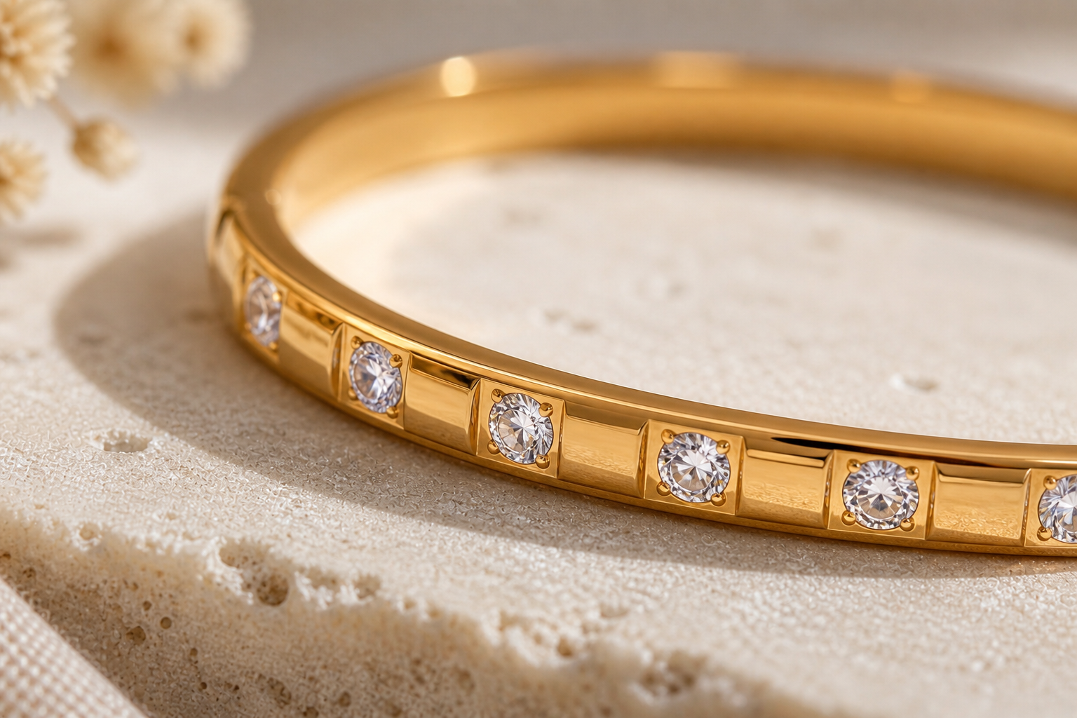 Dazzling Stone Bangle Bracelet