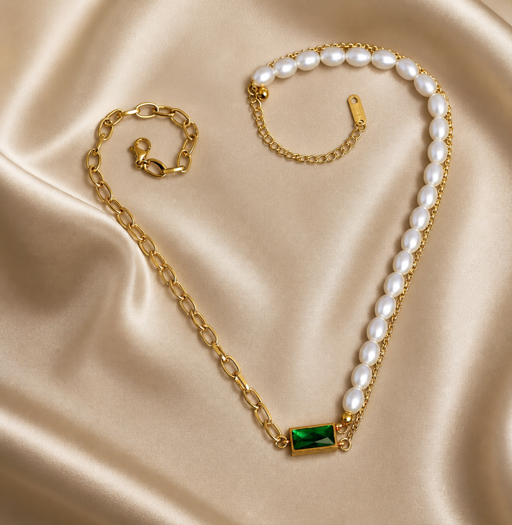 Emerald Pearl Necklace