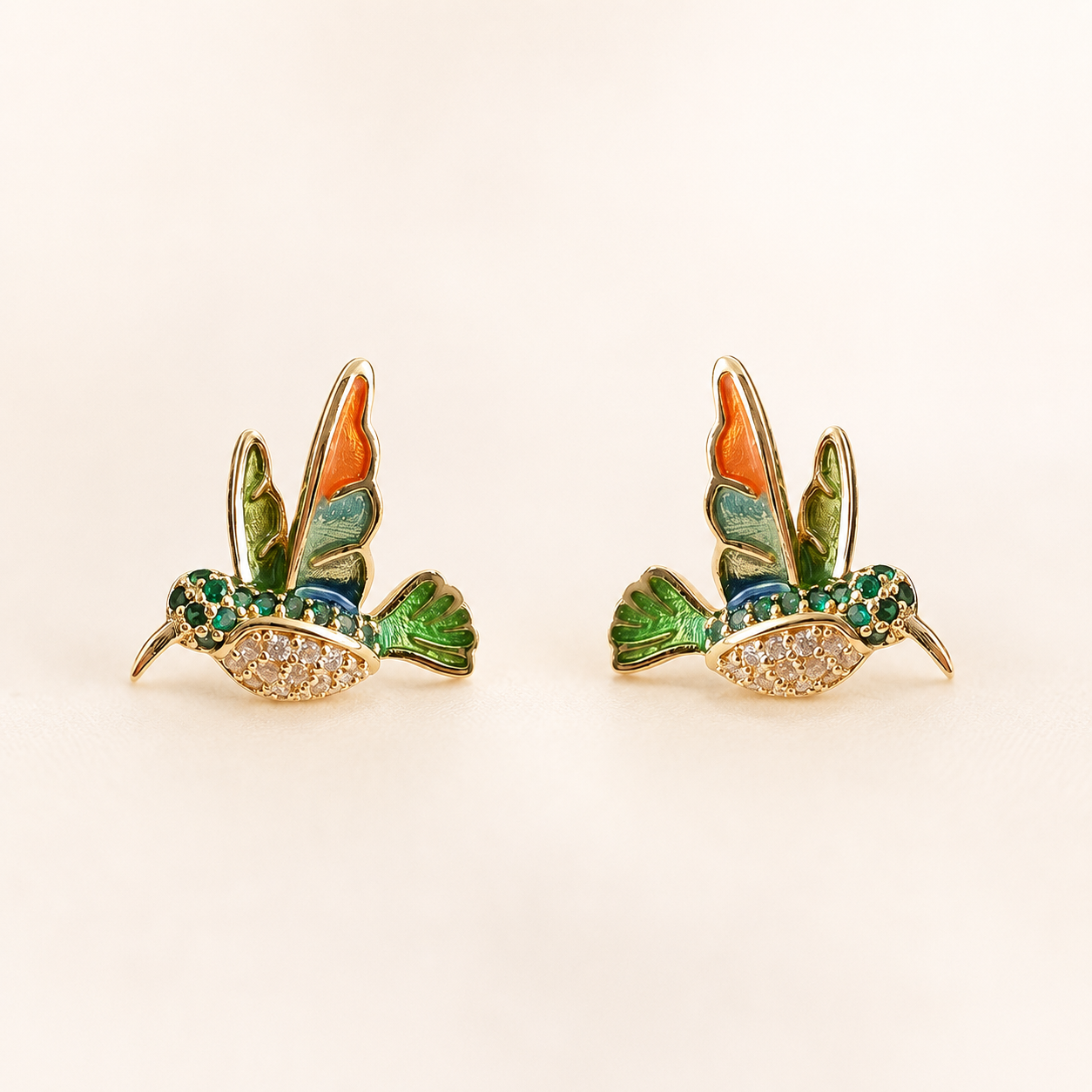 Hummingbird Enamel Studs