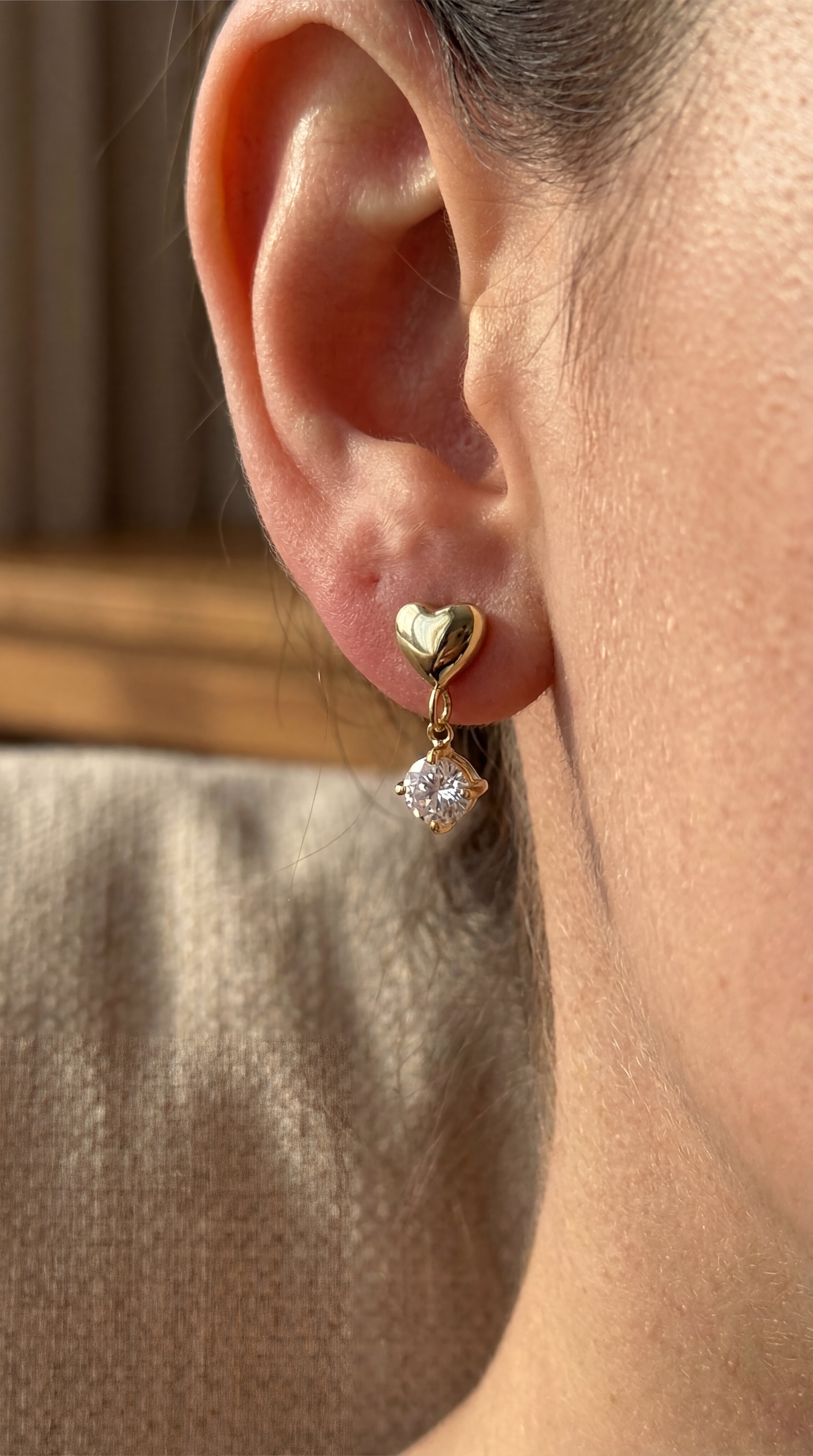 Mini Heart Éclat CZ Earrings