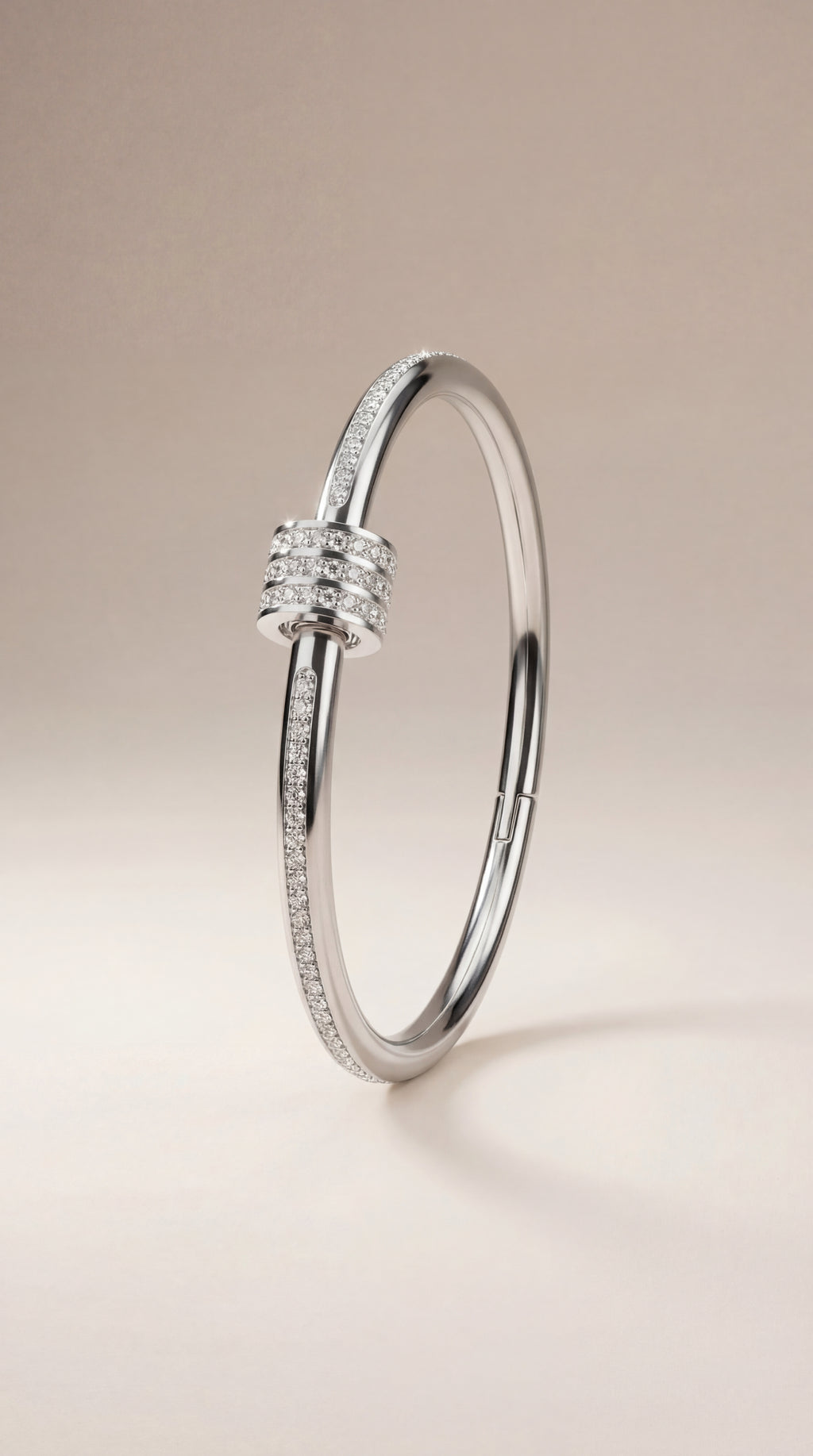 White Axis Contour Lock Bangle