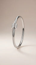 White Axis Contour Lock Bangle