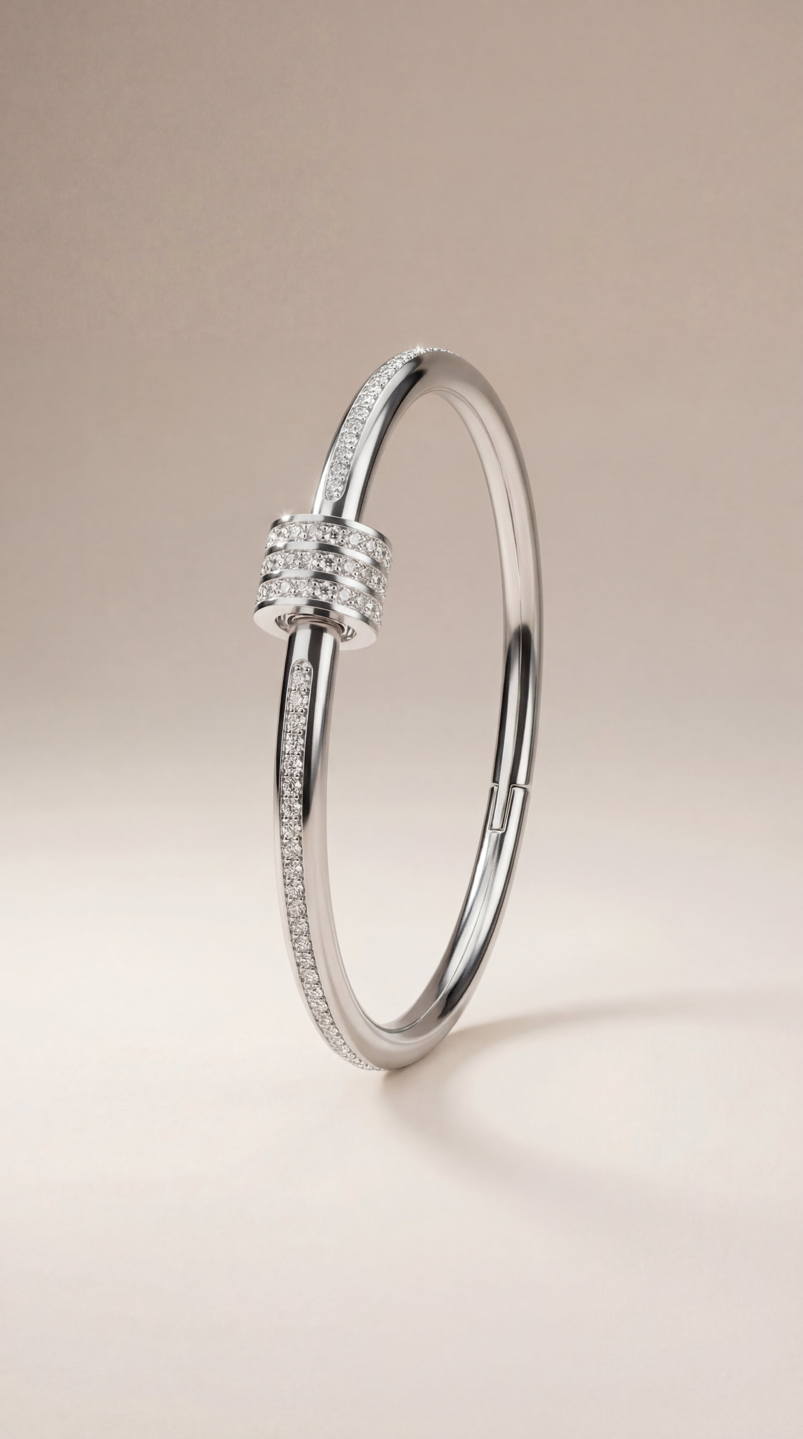 White Axis Contour Lock Bangle