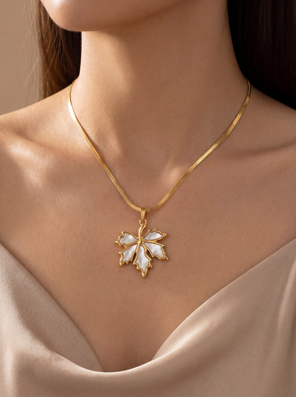 Ivory Maple Leaf Pendant
