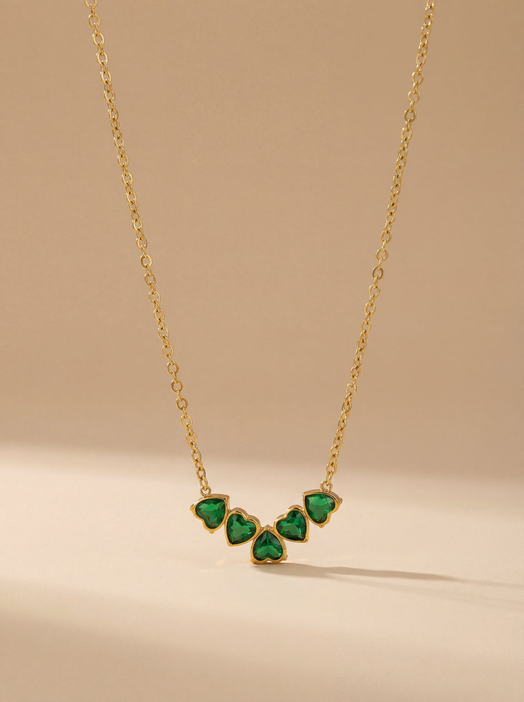 Green Hearts Necklace