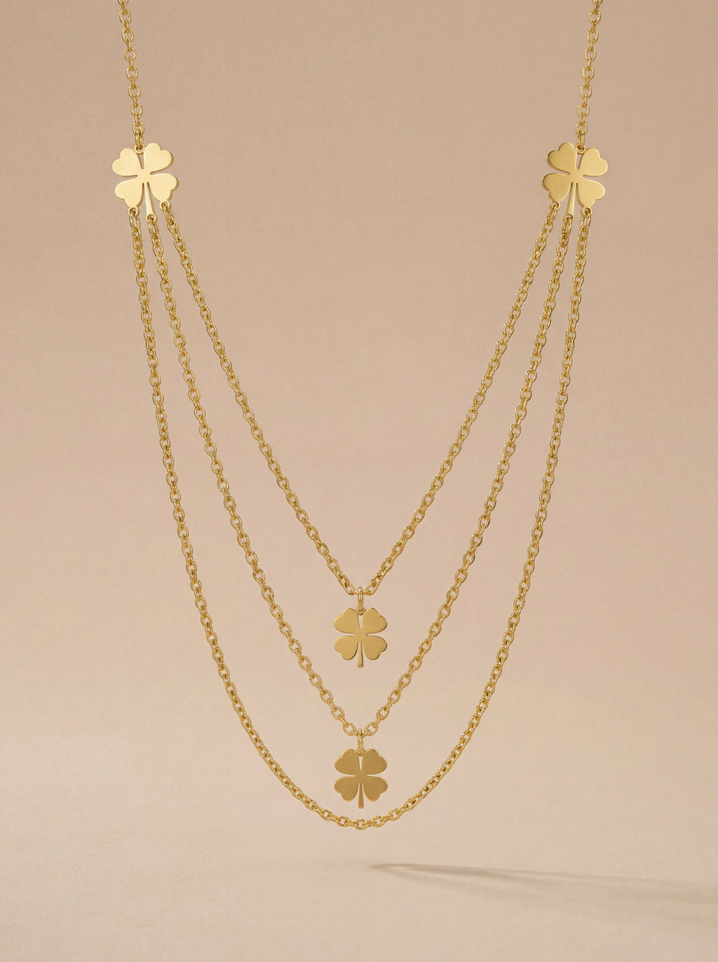 Triple Layer Lucky Clover Necklace