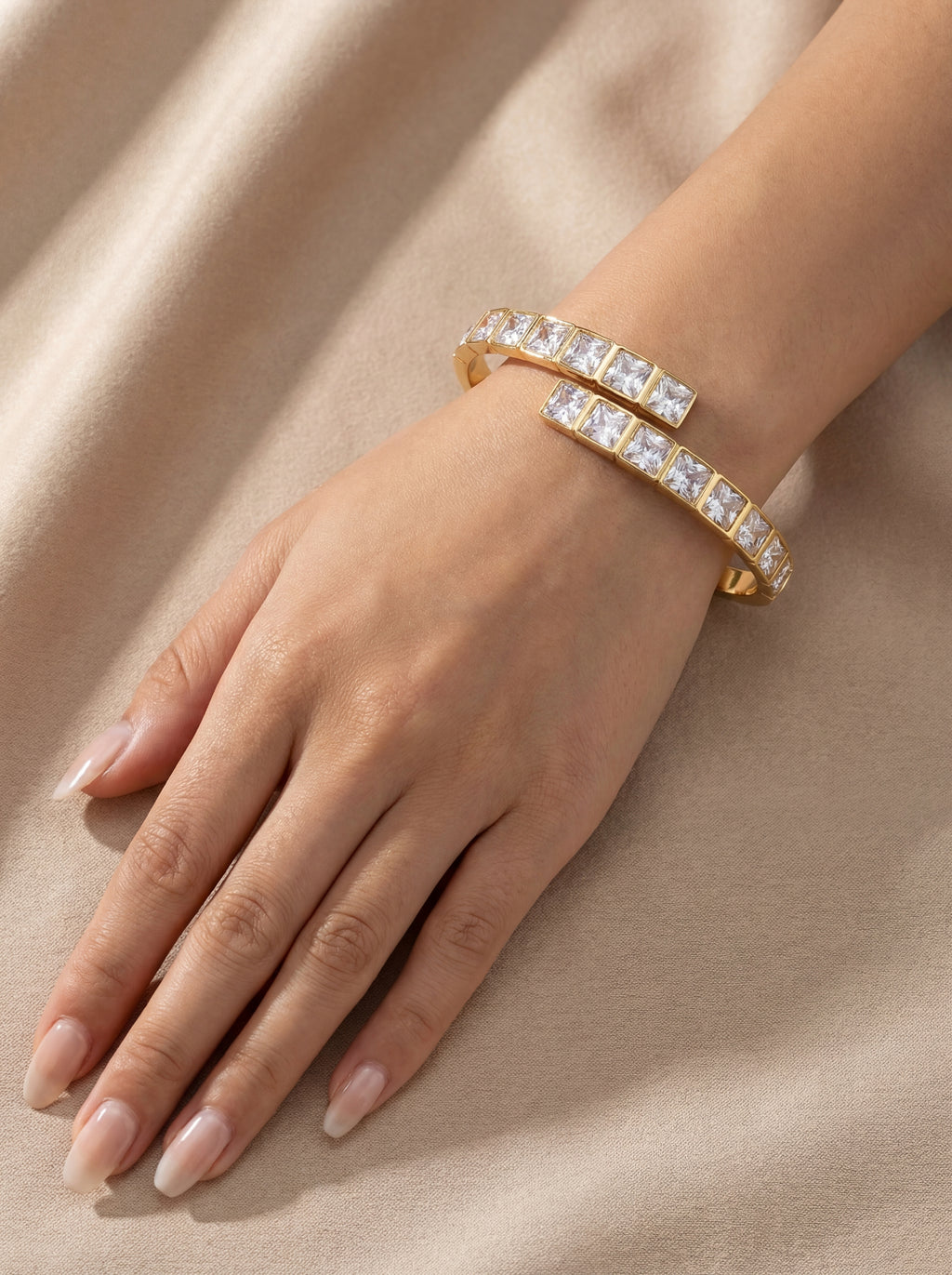 Sleek  CZ Studded Coil Bracelet